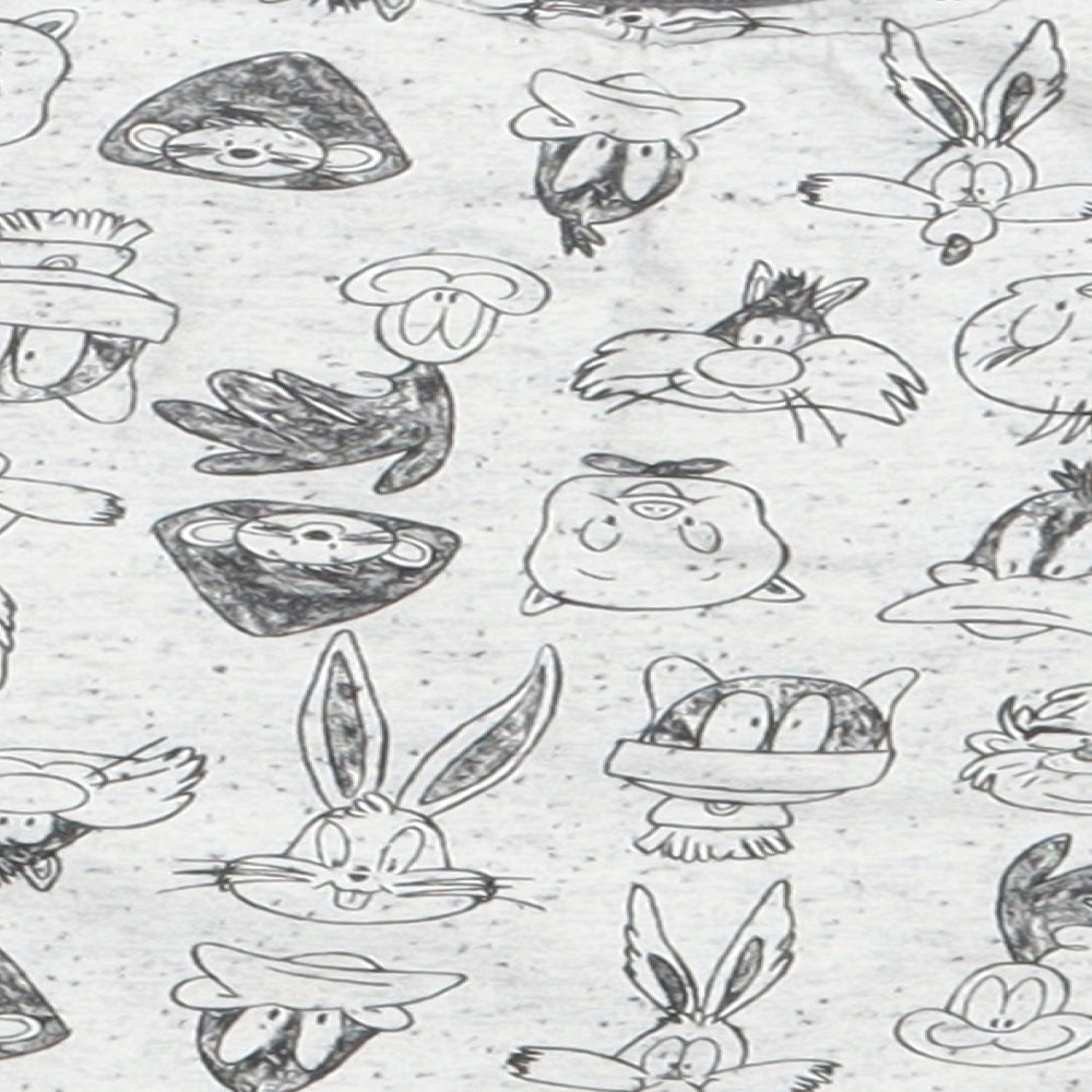 Looney Tunes Baby Grey Animal Print  Basic T-Shirt Size 0-3 Months