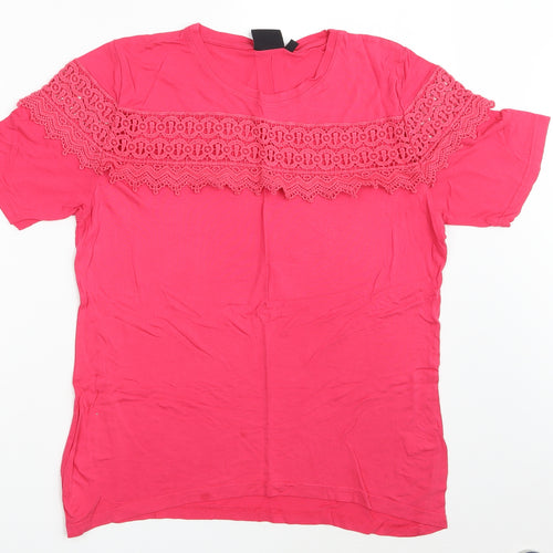 BEYOU Womens Pink   Basic T-Shirt Size 16