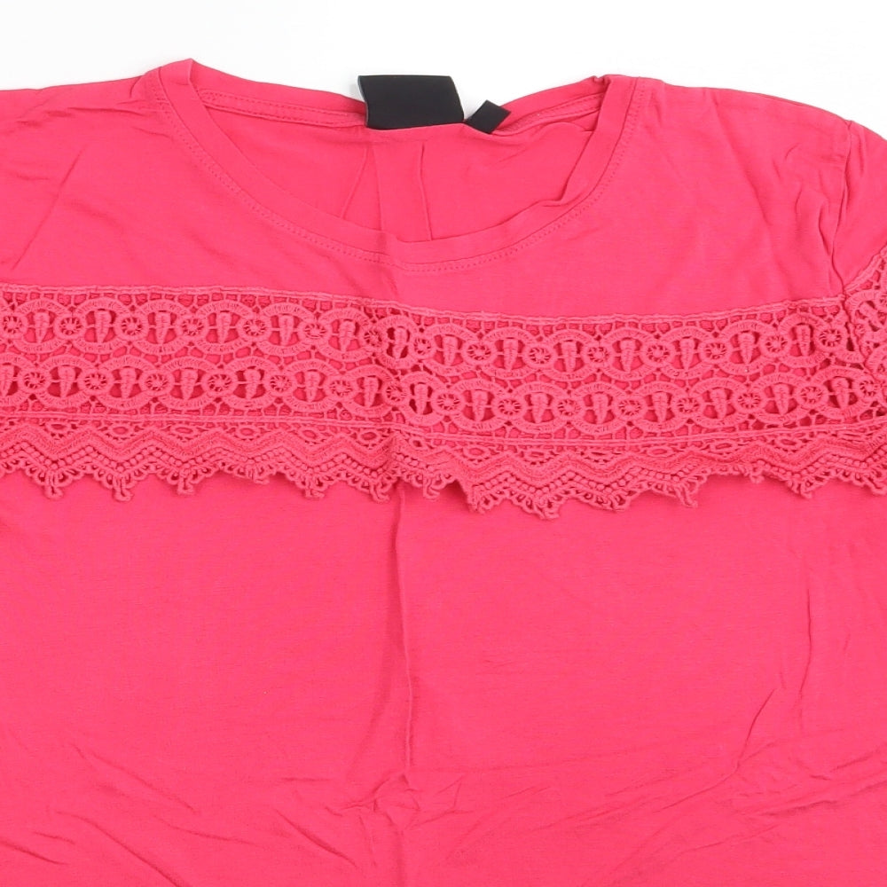 BEYOU Womens Pink   Basic T-Shirt Size 16