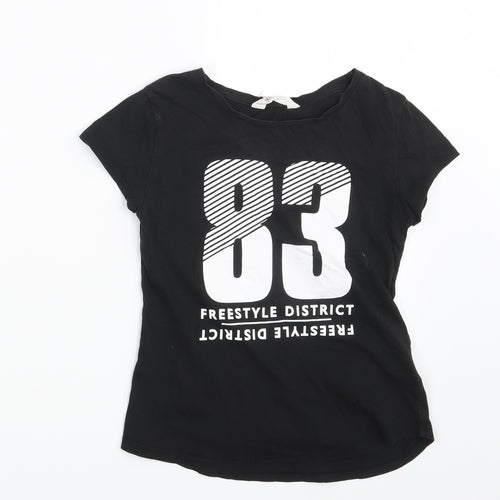 H&M Girls Black   Basic T-Shirt Size 10-11 Years