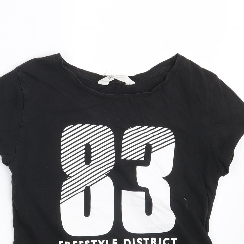 H&M Girls Black   Basic T-Shirt Size 10-11 Years