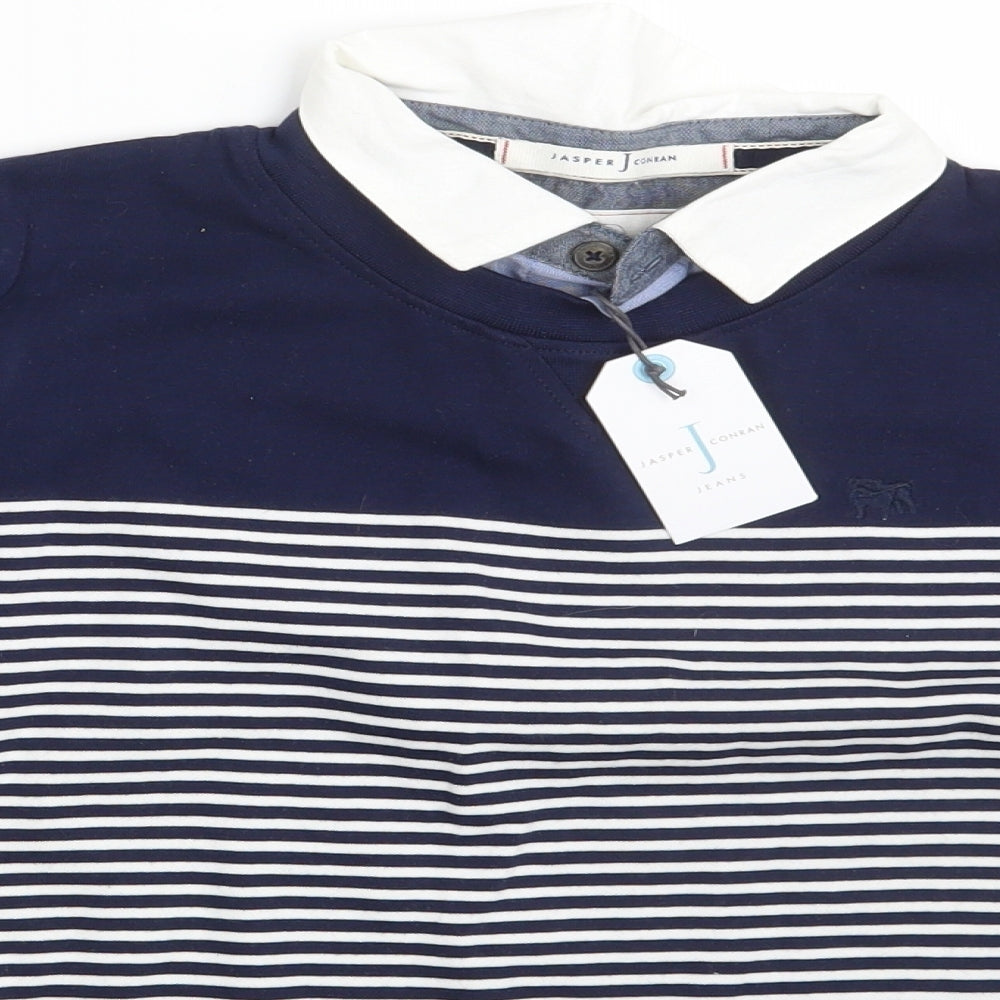 Jasper Conran Boys Multicoloured Striped  Pullover Jumper Size 8-9 Years