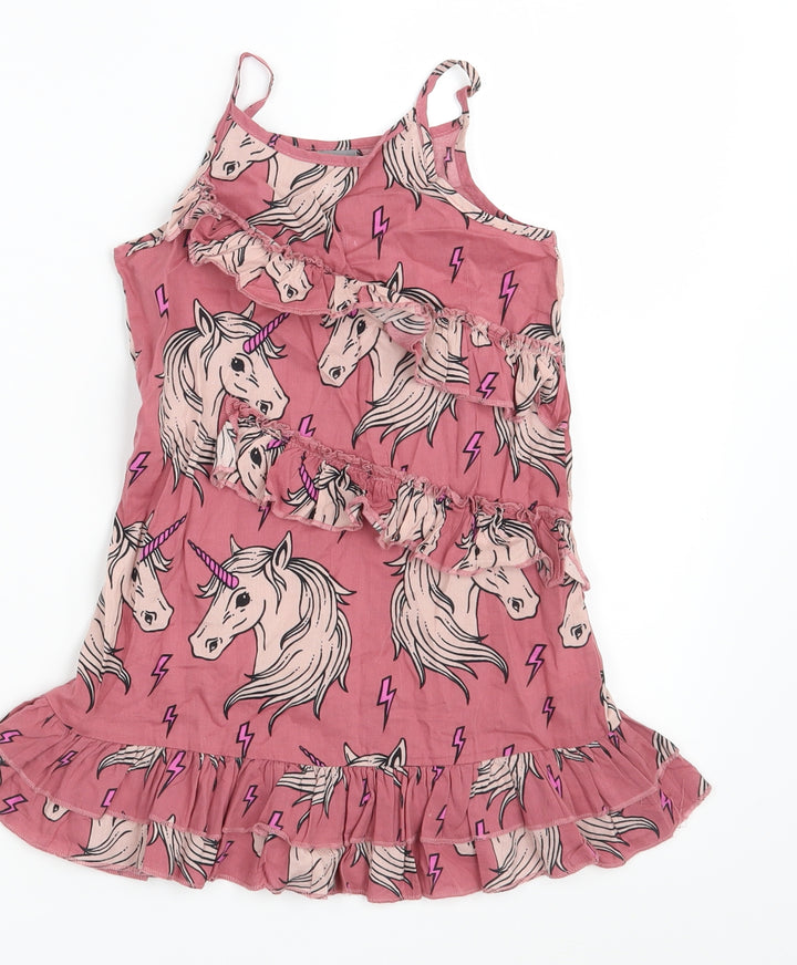 NEXT Girls Pink Animal Print A-Line Size 3 Years - Unicorn