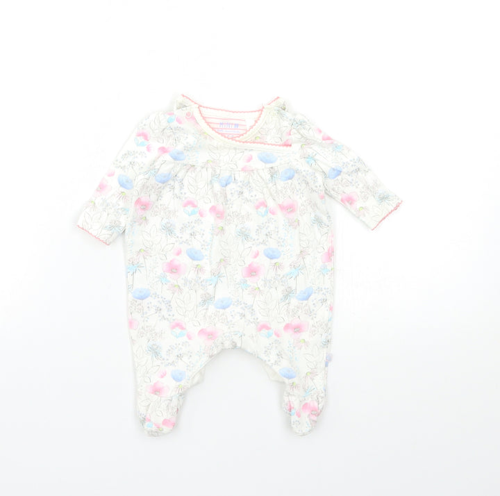 Mini B Baby White Floral Babygrow One-Piece Size Newborn
