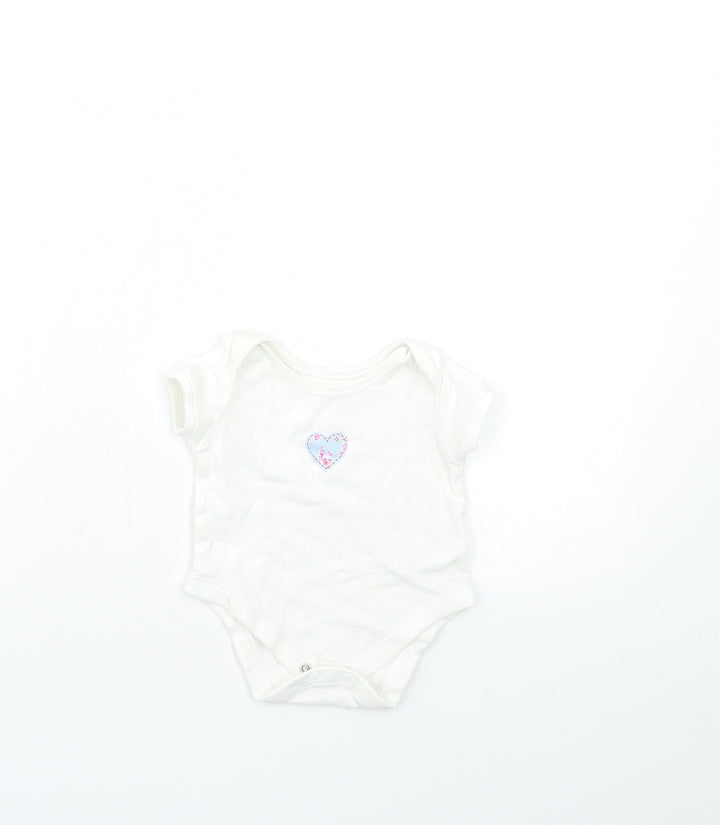 George Baby White Babygrow One-Piece Size 0-3 Months
