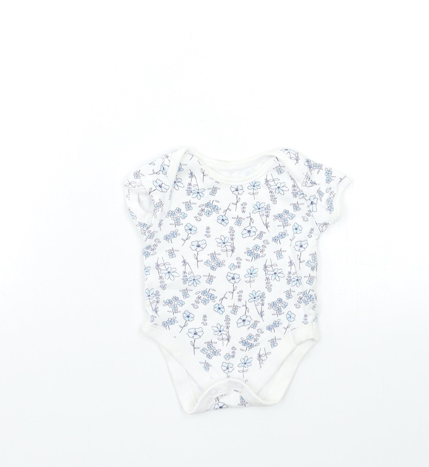George Baby Blue Floral  Babygrow One-Piece Size 0-3 Months
