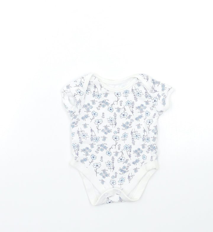 George Baby Blue Floral  Babygrow One-Piece Size 0-3 Months