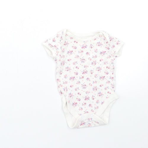 George Baby White Floral  Babygrow One-Piece Size 0-3 Months