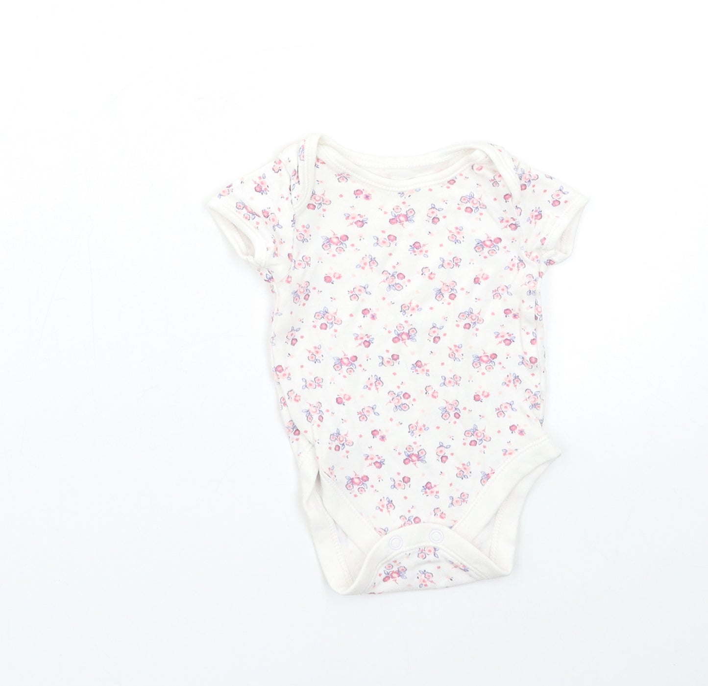 George Baby White Floral  Babygrow One-Piece Size 0-3 Months