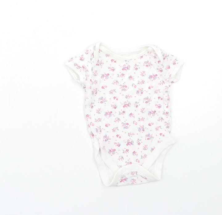 George Baby White Floral  Babygrow One-Piece Size 0-3 Months