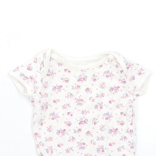 George Baby White Floral  Babygrow One-Piece Size 0-3 Months