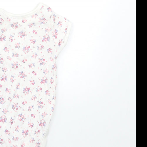 George Baby White Floral  Babygrow One-Piece Size 0-3 Months