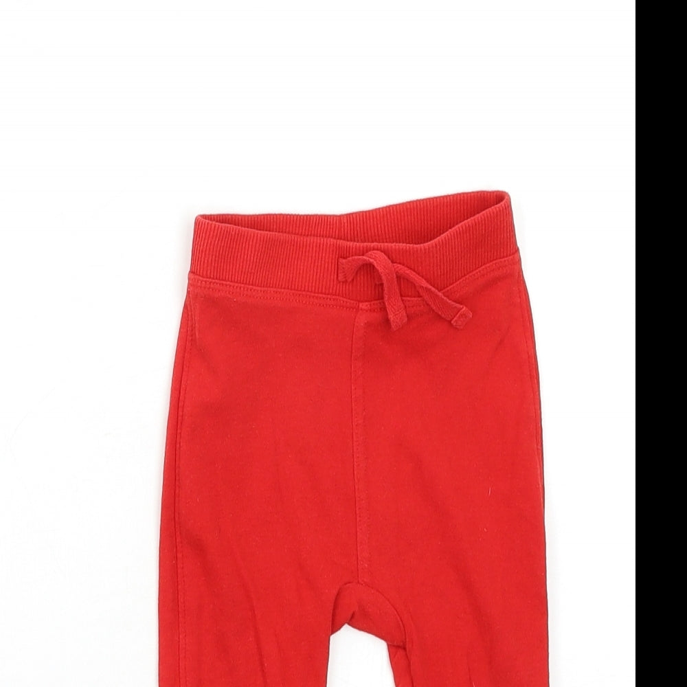 George Baby Red   Jogger Trousers Size 9-12 Months