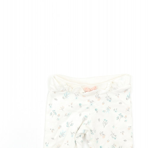 Primark Baby White Floral  Jogger Trousers Size 9-12 Months