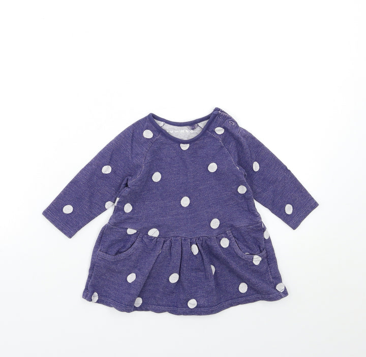 Nutmeg Baby Blue Polka Dot  A-Line  Size 3-6 Months