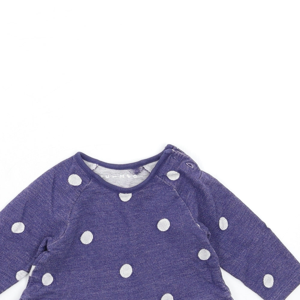 Nutmeg Baby Blue Polka Dot  A-Line  Size 3-6 Months