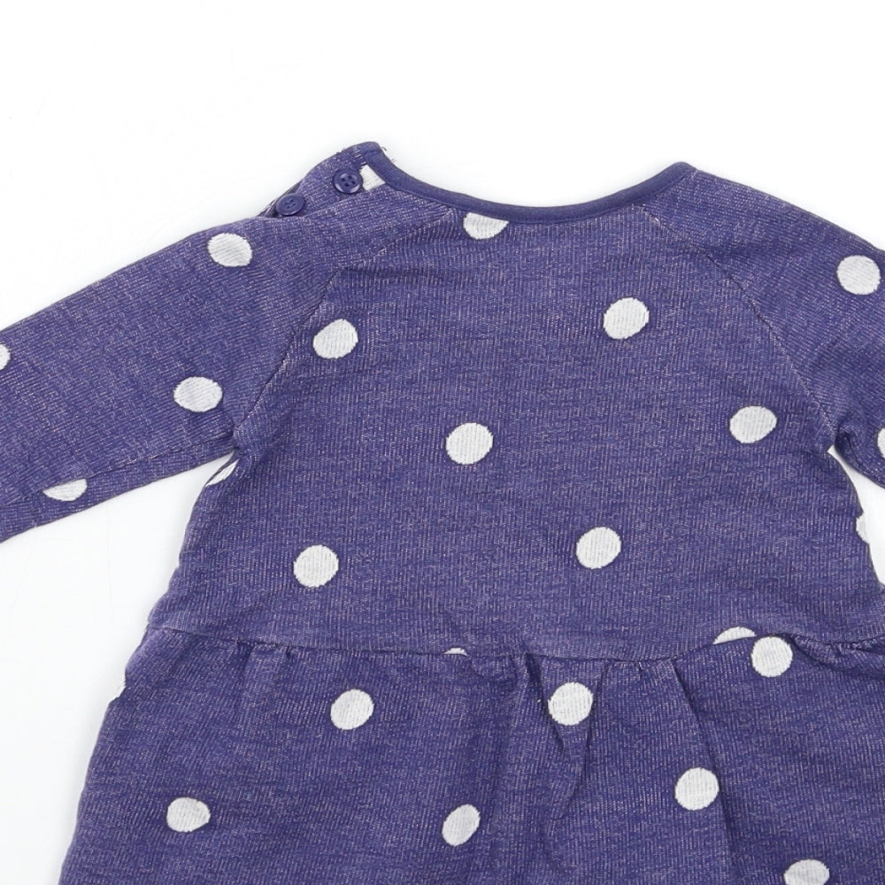 Nutmeg Baby Blue Polka Dot  A-Line  Size 3-6 Months