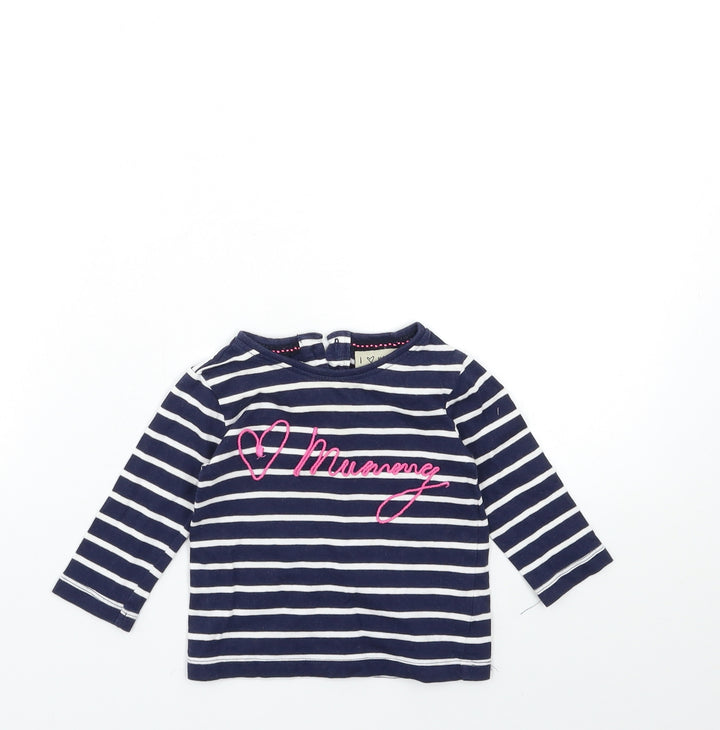 NEXT Baby Black Striped  Basic T-Shirt Size 3-6 Months