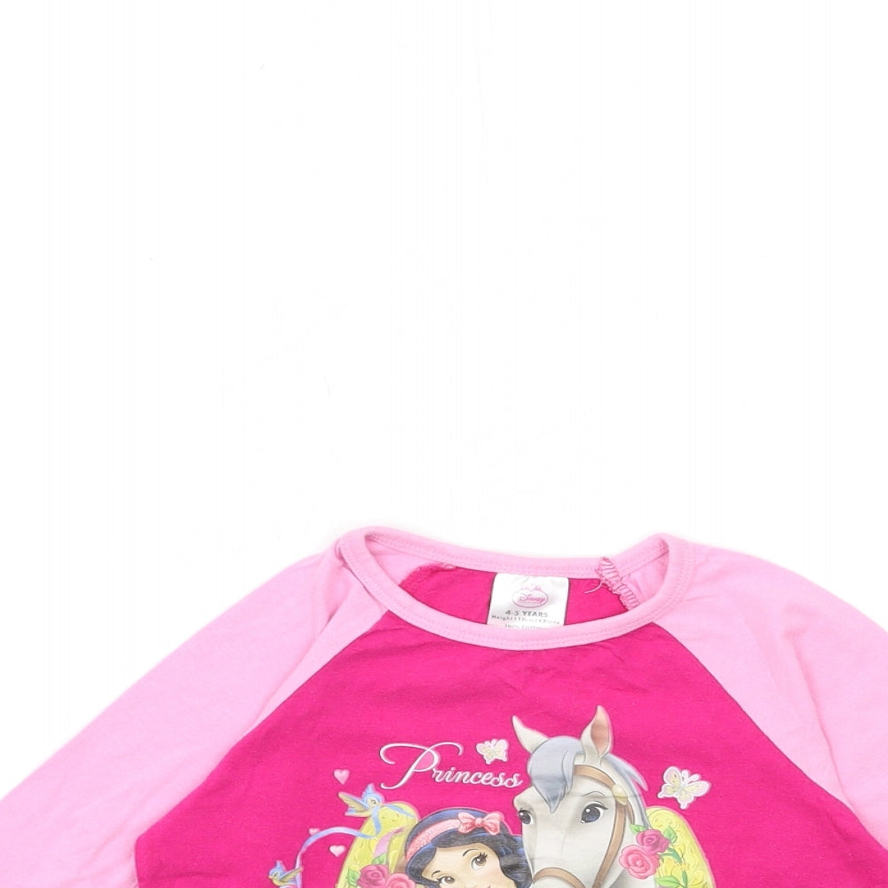 Disney Girls Pink   Basic T-Shirt Size 4-5 Years  - Snow White