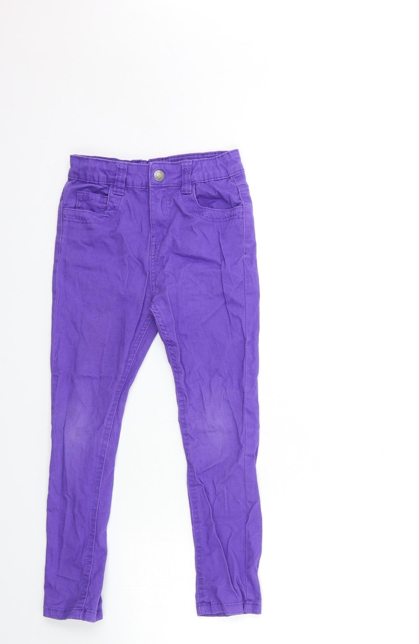 Preworn Girls Purple  Denim Skinny Jeans Size 6-7 Years