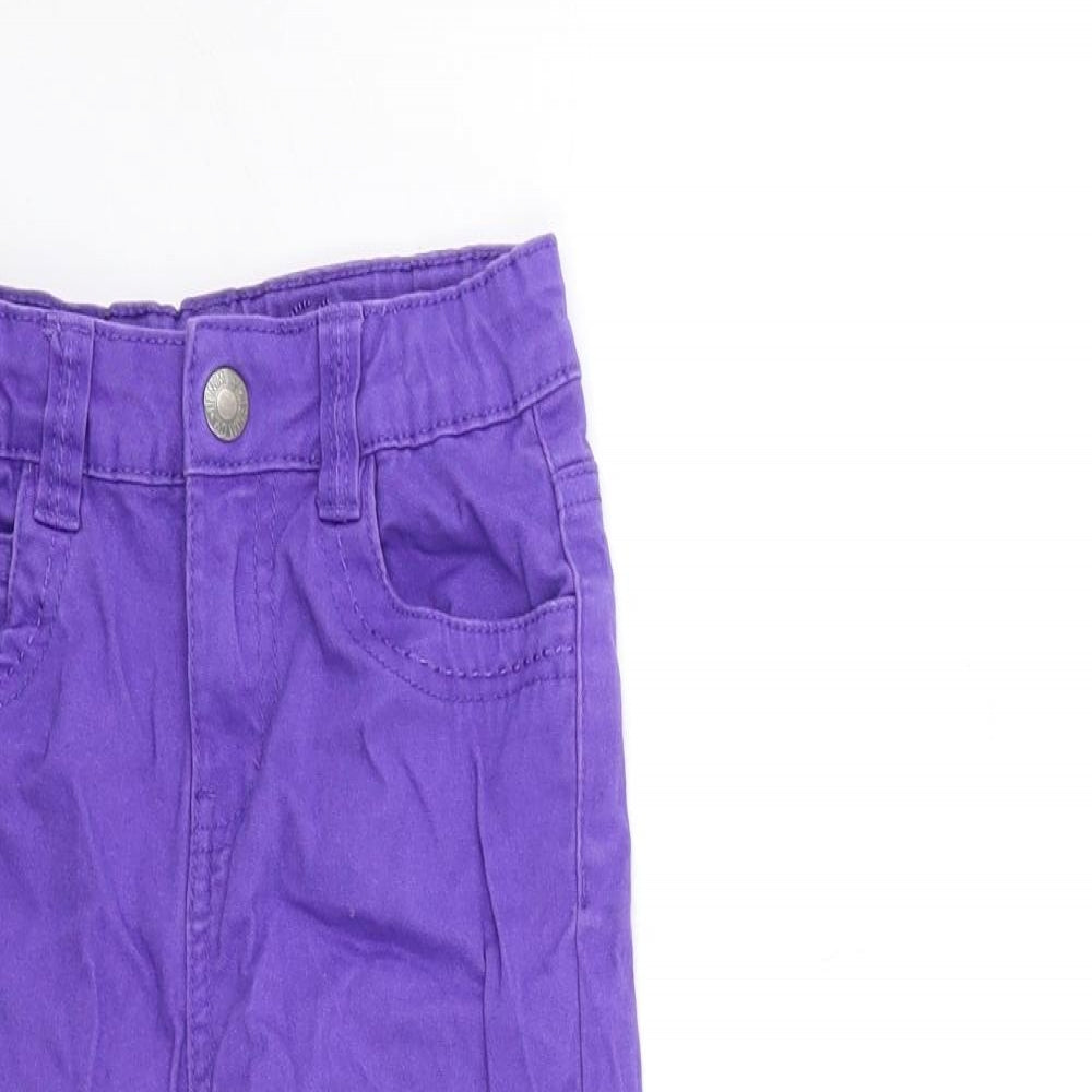 Preworn Girls Purple  Denim Skinny Jeans Size 6-7 Years