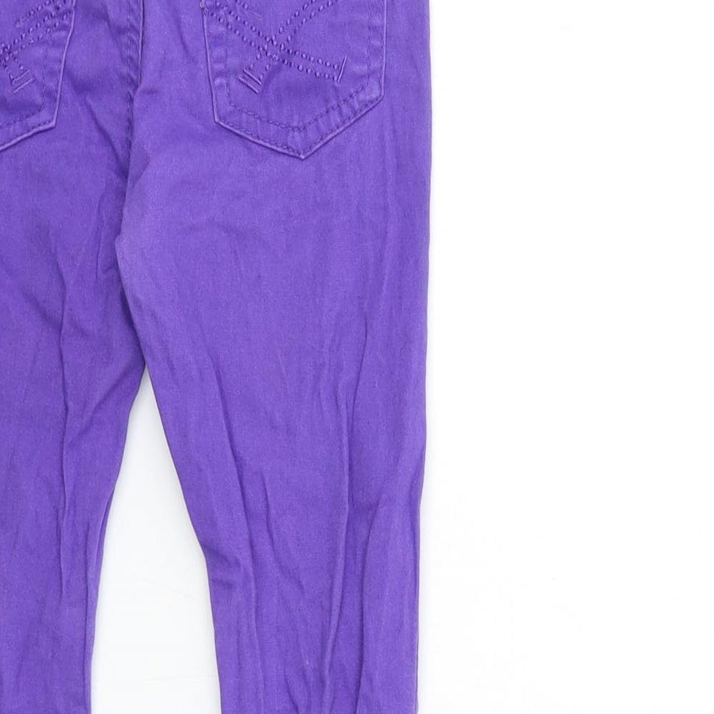 Preworn Girls Purple  Denim Skinny Jeans Size 6-7 Years