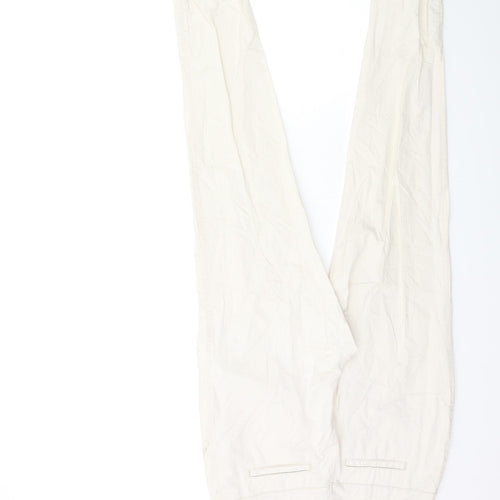 H&M Womens White   Trousers  Size 8 L30 in