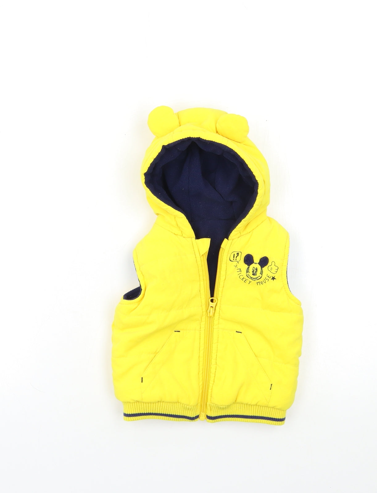 George Baby Yellow   Gilet Jacket Size 3-6 Months  - MICKEY MOUSE