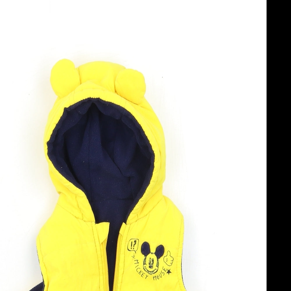 George Baby Yellow   Gilet Jacket Size 3-6 Months  - MICKEY MOUSE