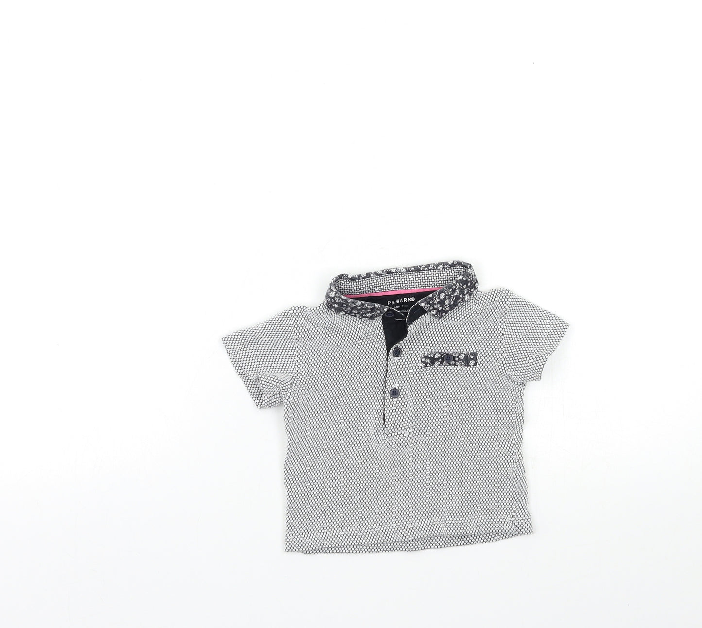 Primark Baby Grey   Basic Polo Size 6-9 Months