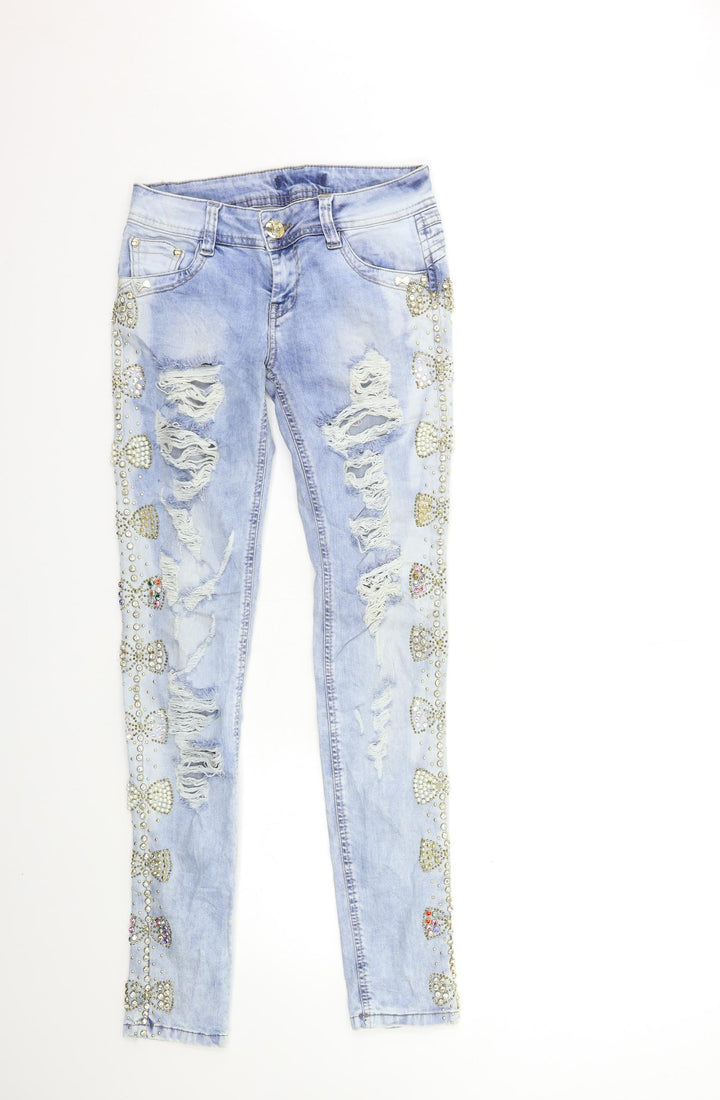 Preworn Womens Blue Denim Skinny Jeans Size 26 in L31 in