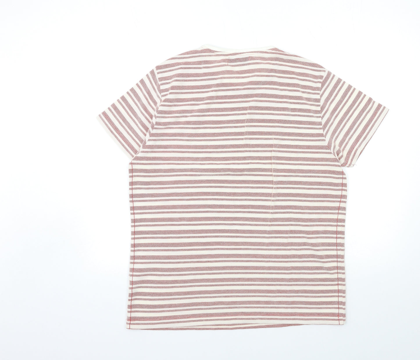 ACW85 Mens Red Striped   T-Shirt Size L