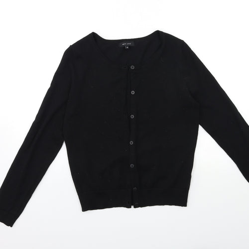 New Look Womens Black  Knit Cardigan Jumper Size 12