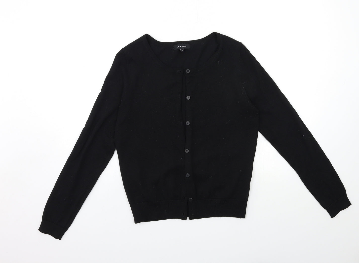 New Look Womens Black  Knit Cardigan Jumper Size 12