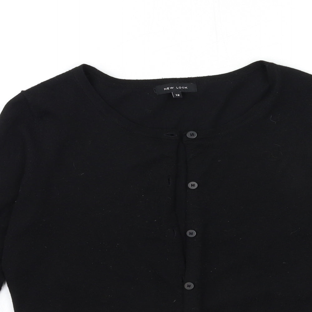 New Look Womens Black  Knit Cardigan Jumper Size 12