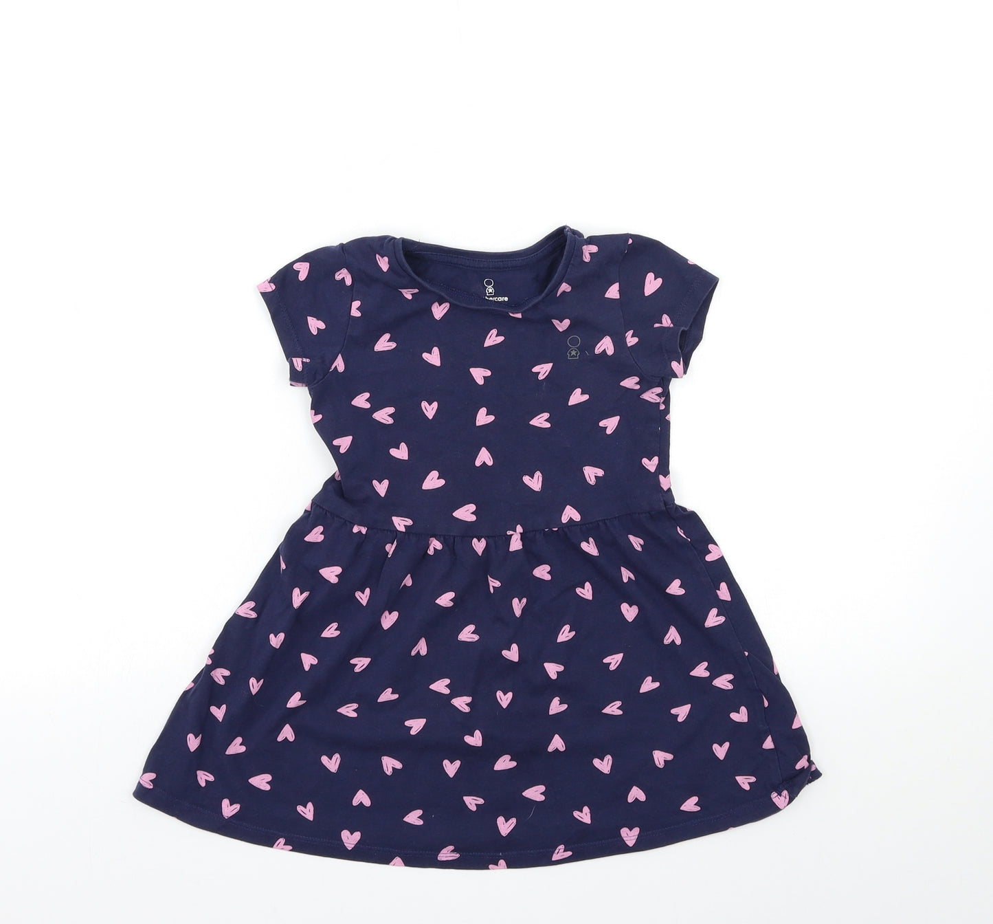 Mothercare Girls Blue Geometric  T-Shirt Dress  Size 4-5 Years