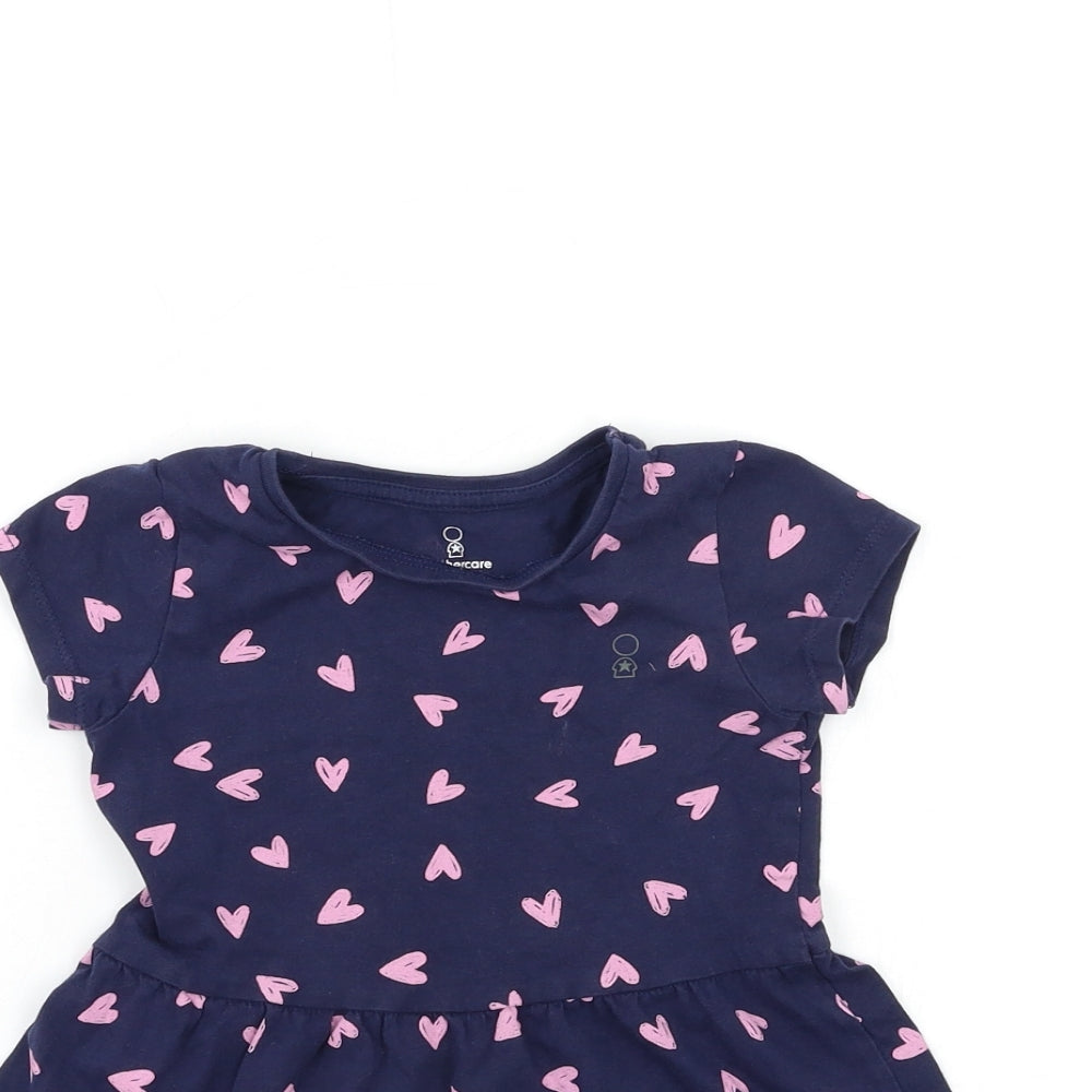 Mothercare Girls Blue Geometric  T-Shirt Dress  Size 4-5 Years