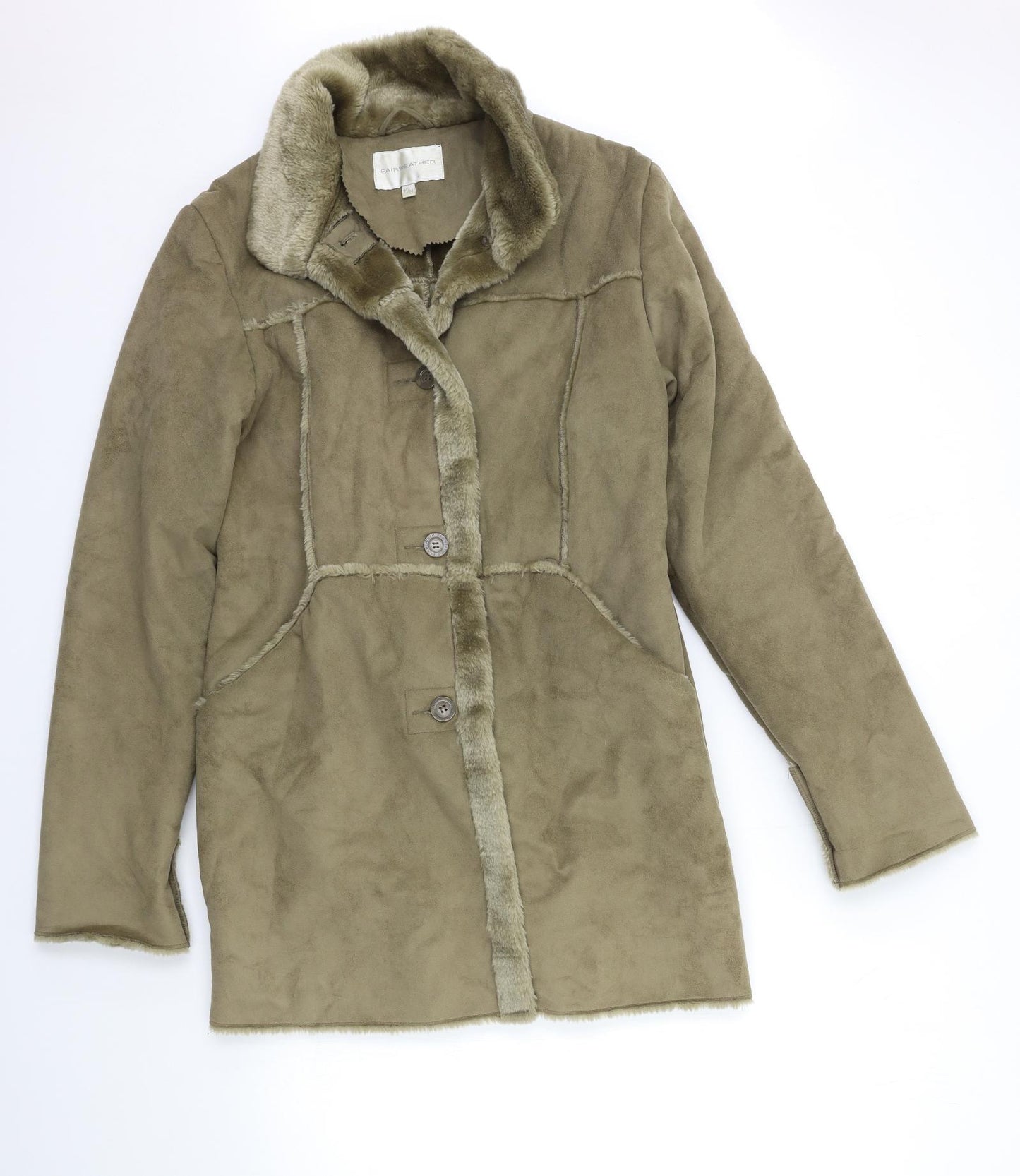 fairweather leather Womens Green   Overcoat Coat Size M