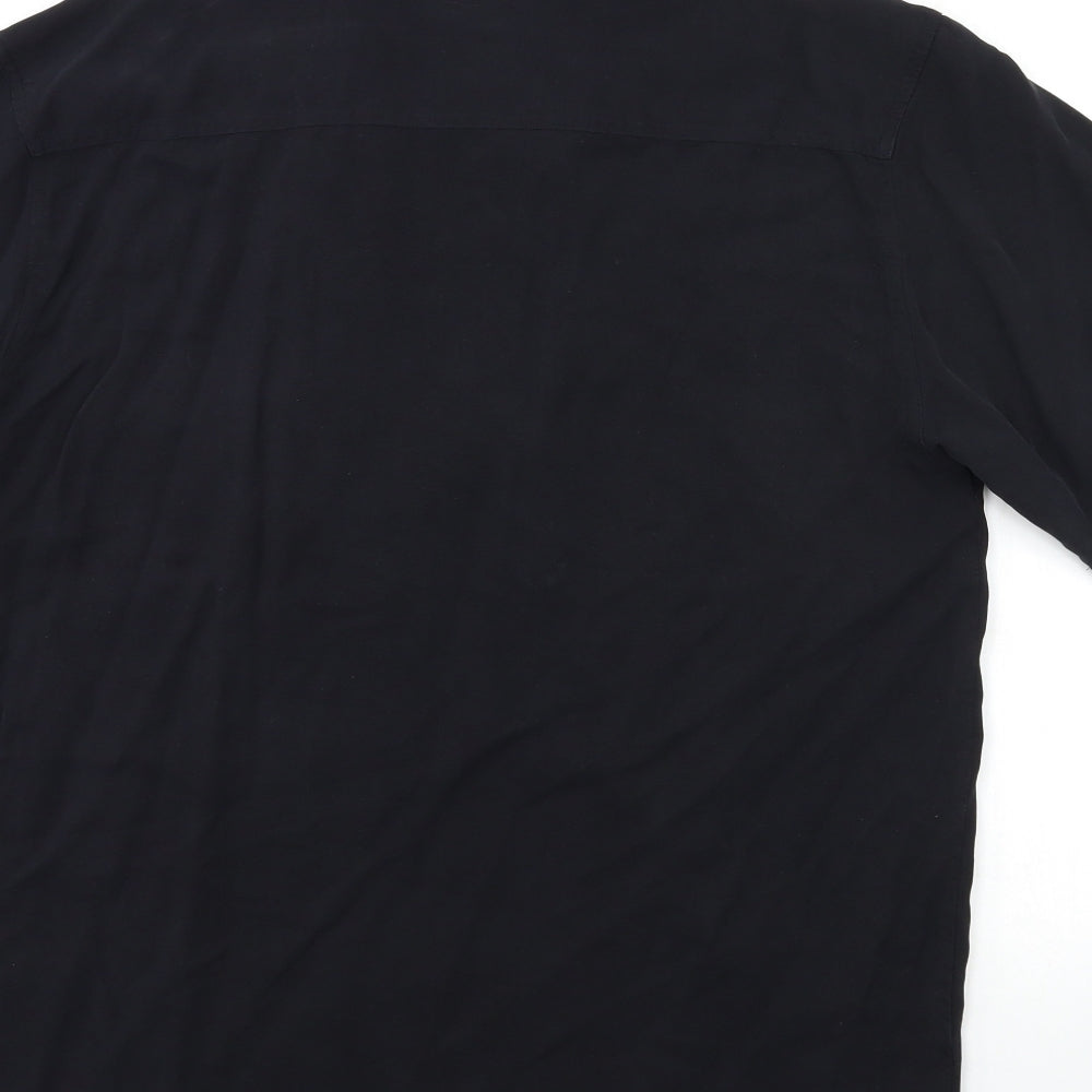 vintage silk Mens Black    Button-Up Size L