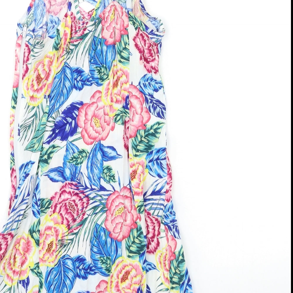 H&M Womens White Floral  Shift  Size 10