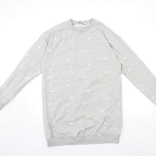 Michelle Keegan Womens Grey Geometric  Pullover Sweatshirt Size S