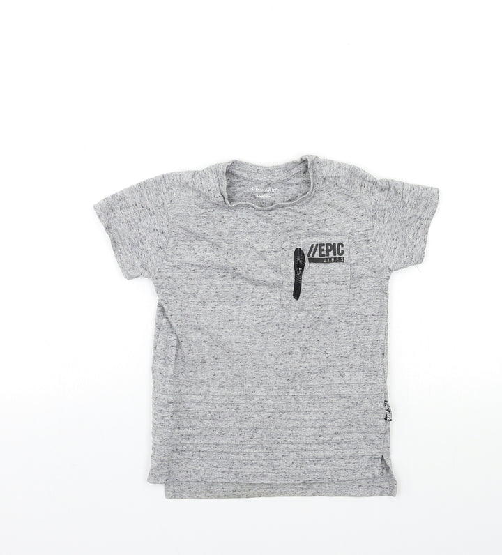 Primark Boys Grey Basic T-Shirt Size 5-6 Years