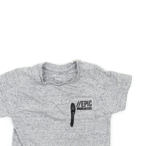 Primark Boys Grey   Basic T-Shirt Size 5-6 Years