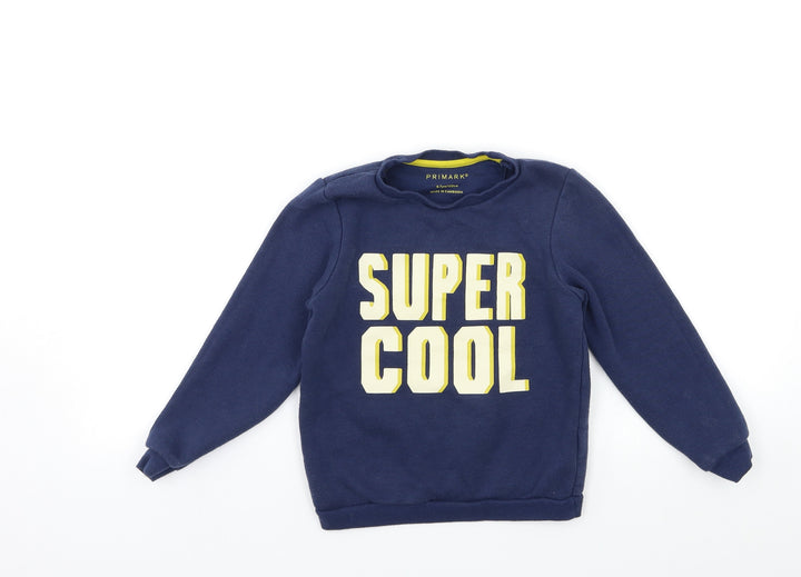 Primark Girls Blue Pullover Sweatshirt Size 6-7 Years