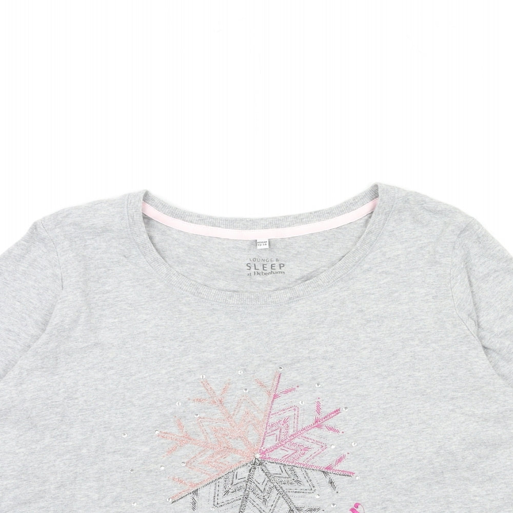 Debenhams Womens Grey   Basic T-Shirt Size 12  - snow