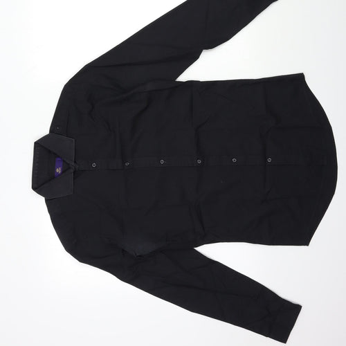 NEXT Mens Black    Button-Up Size 14.5