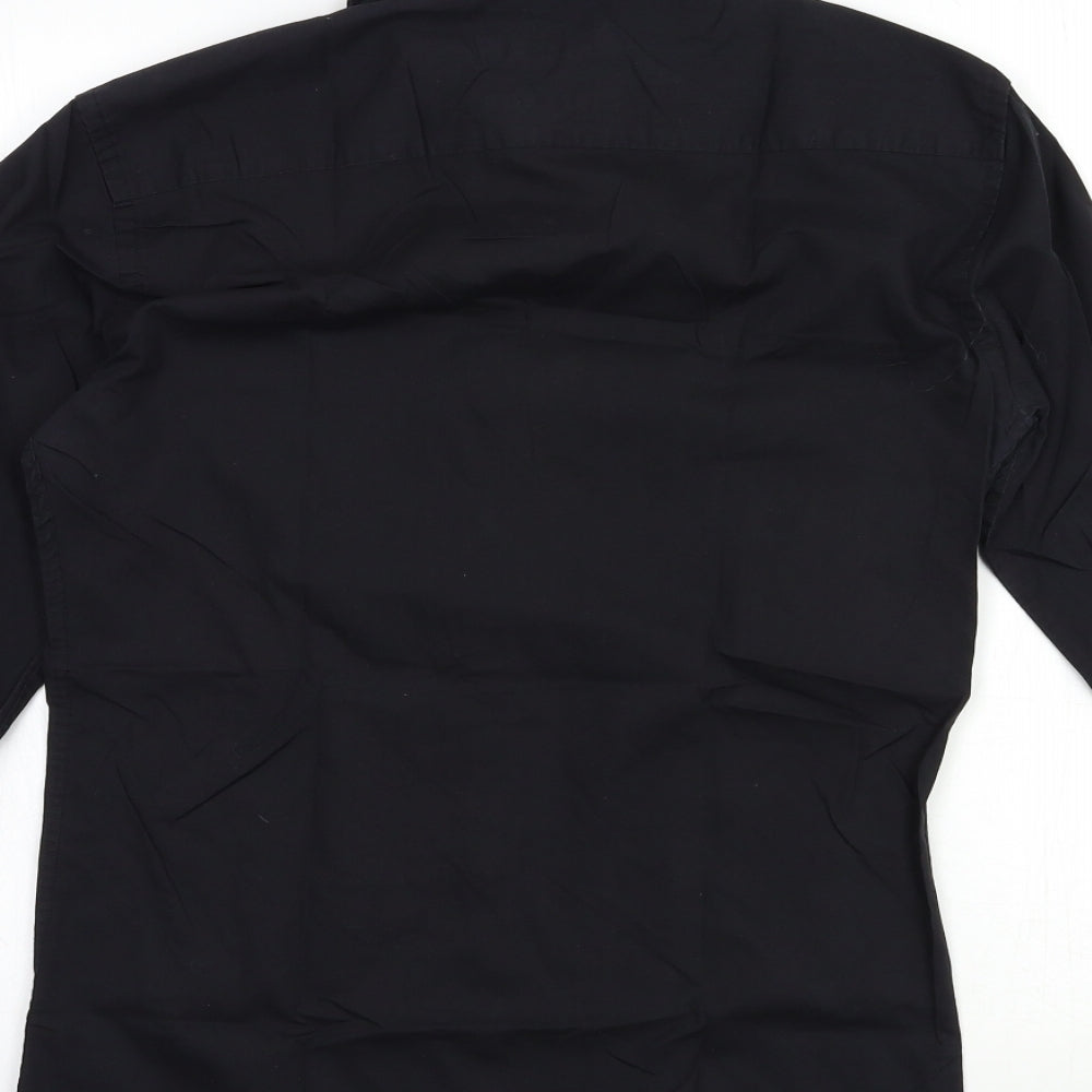 NEXT Mens Black    Button-Up Size 14.5