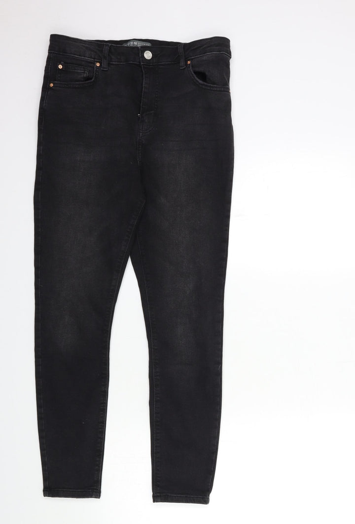 Denim & Co. Womens Black Denim Skinny Jeans Size 14 L27 in