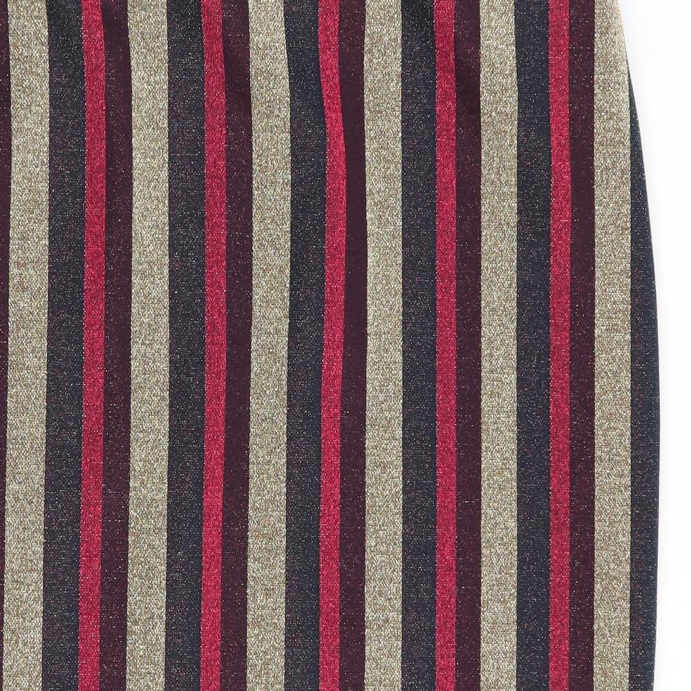 Primark Womens Multicoloured Striped  Flare Skirt Size 14  - Stretch waistband