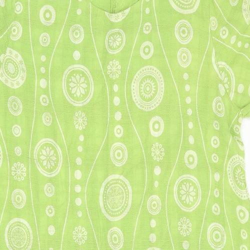 Preworn Womens Green Geometric  Fit & Flare  Size 8